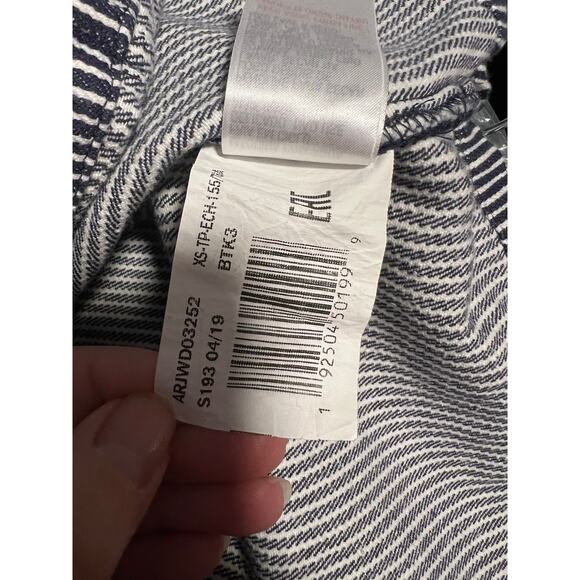 Roxy Women's Striped Overall Pinafore Dress Navy White Cotton Casual Size XS - Picture 12 of 14